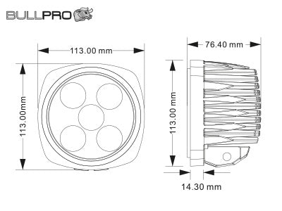 Arbeidslys LED 100W 8136lm. 9-32V