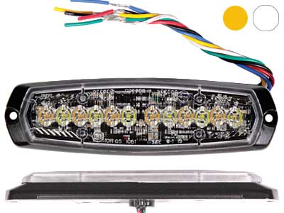 VARSELLYS 6+6 LED ORANGE/HVIT SM6D 12-24V R65