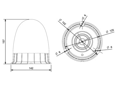 Varsellys beacon LED, 12-24V oransje flatmonteri