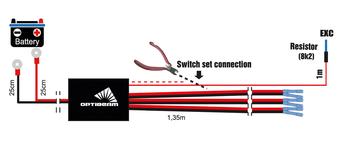 KOBLINGSETT FOR 3 LAMPER M/KRYMPESKJØT