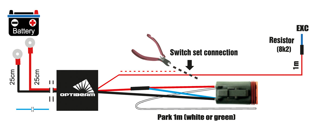KOBLINGSETT FOR 1 LAMPE 4 PIN DTP