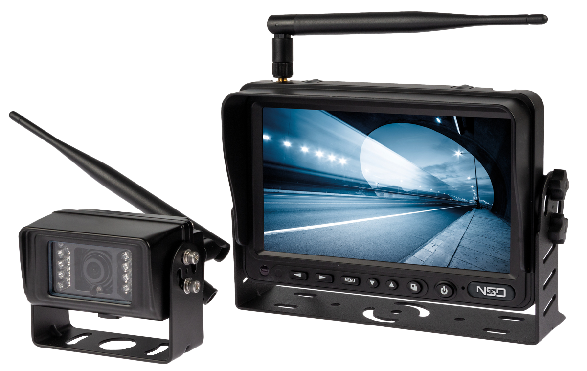 RYGGEKAMERASETT 12-24V 7" SKJERM TRÅDLØST