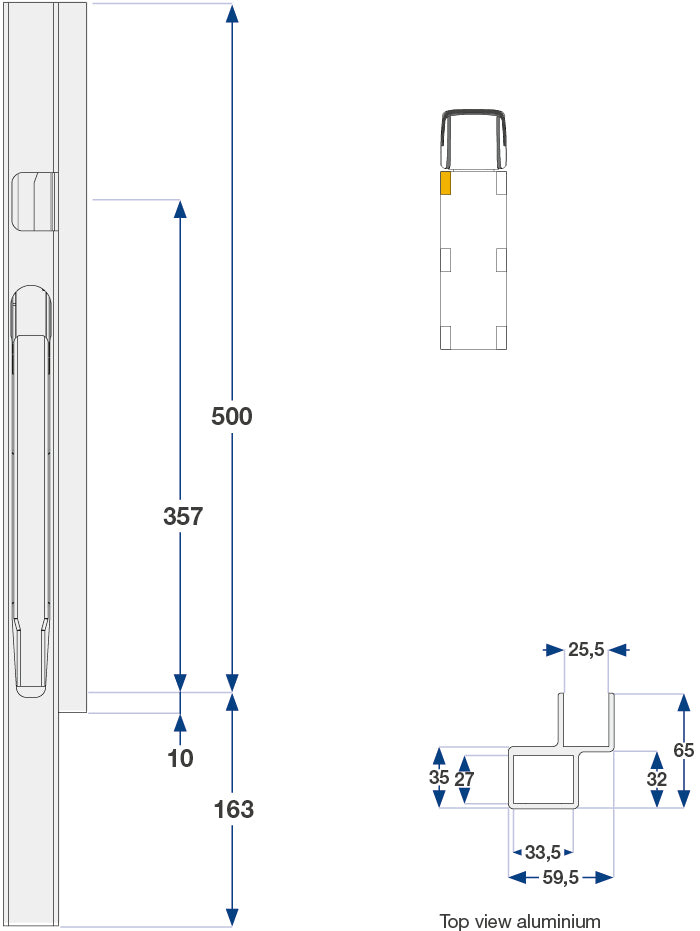 50Cm Kinnegrip K20 V Foran, Alu.