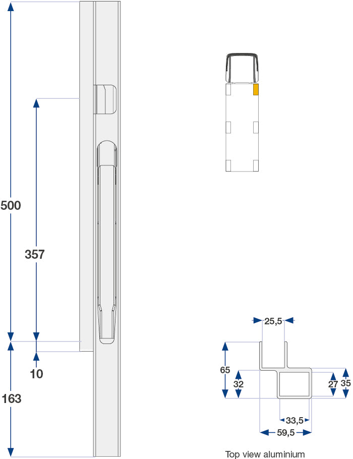 50Cm Kinnegrip K20 H Foran, Alu.