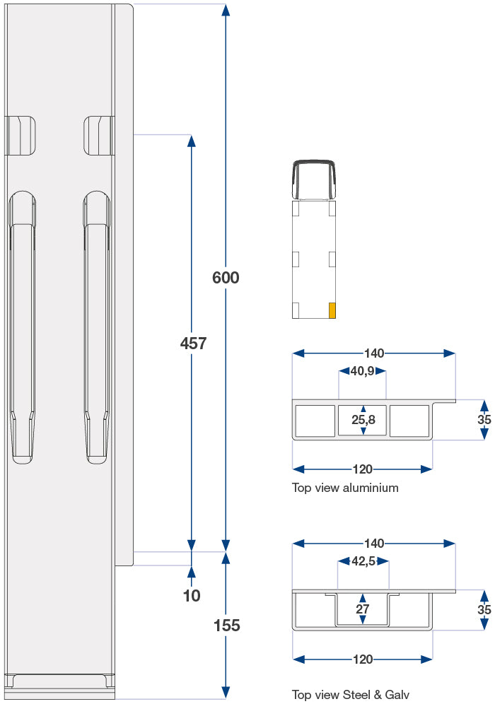 60Cm Kinnegrip K20 H Bak Bd, Stål