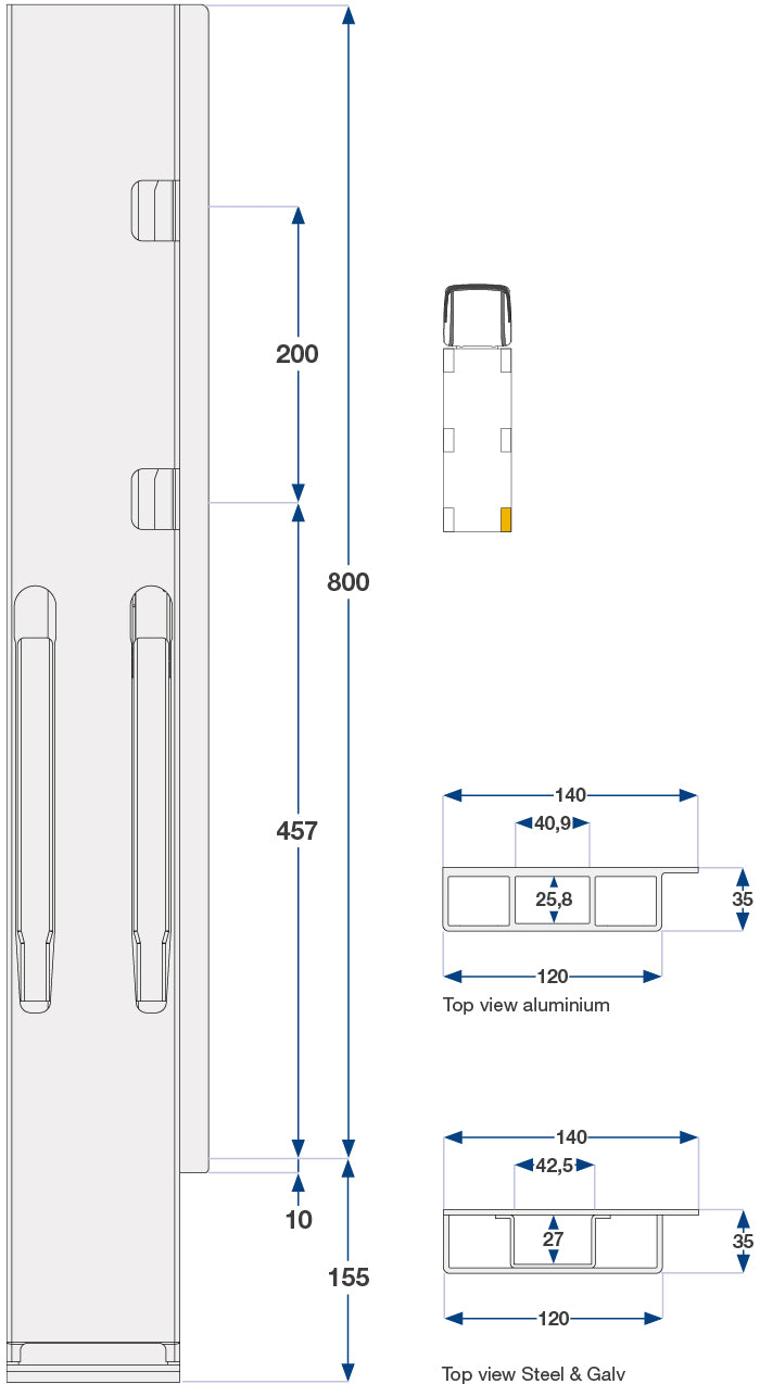 80Cm Kinnegrip H bak BBE, galvanisert