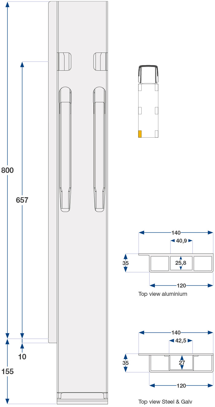 80Cm Kinnegrip K20 V Bak Bd, Alu.