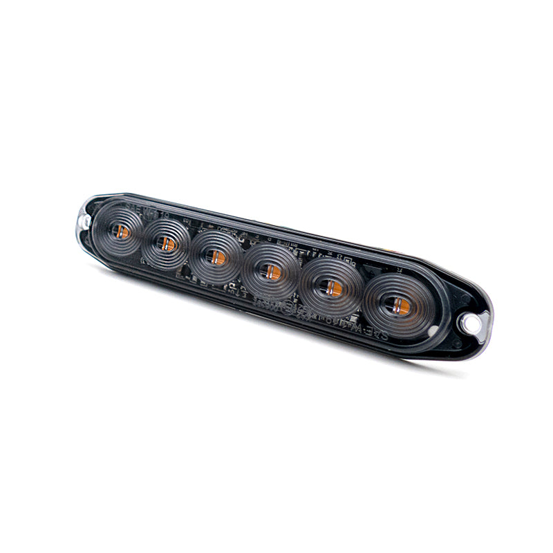 NQP Strobe 6 LED Slim, gul, sotet