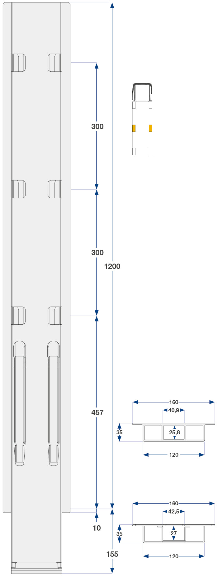 Kinnegrip / 120cm / K20 / Side / Aluminium