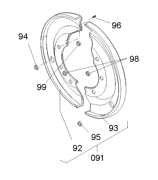 Bremseskjold SNK420 Styrbar