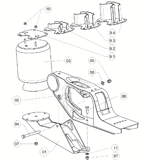 En-sideløft for ID h=200mm