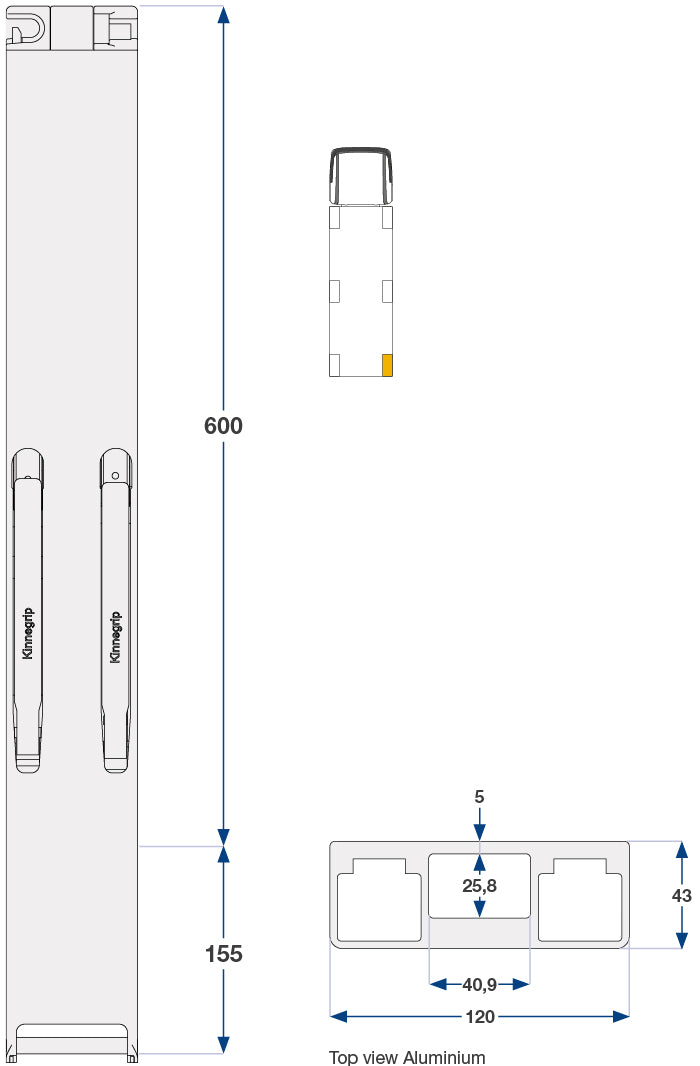 K30 Bakstolpe Høyre 600mm