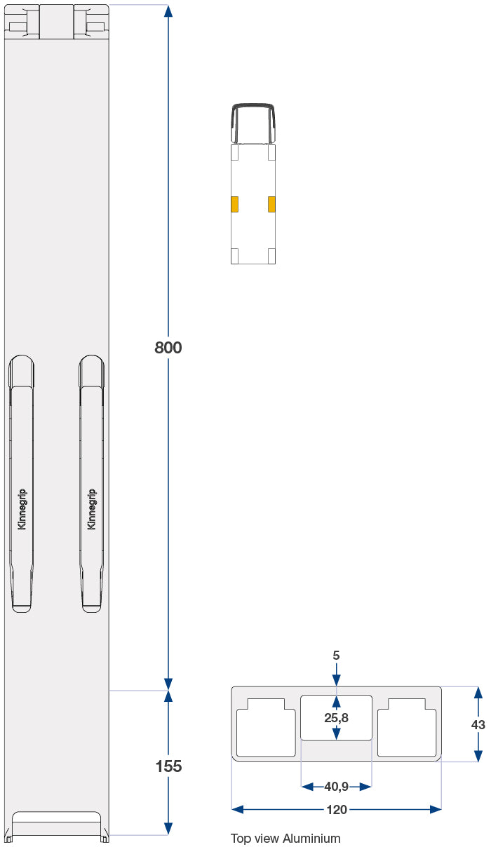 K30 Sidestolpe 800mm