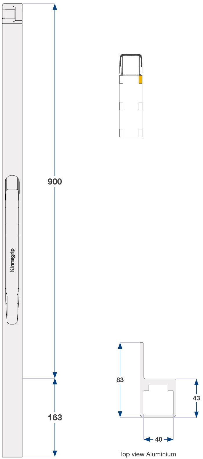 Framstolpe høyre K30 900mm