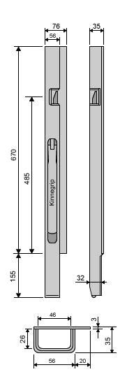 Kinnegrip / 60cm / K4 / Venstre / Foran / Stål