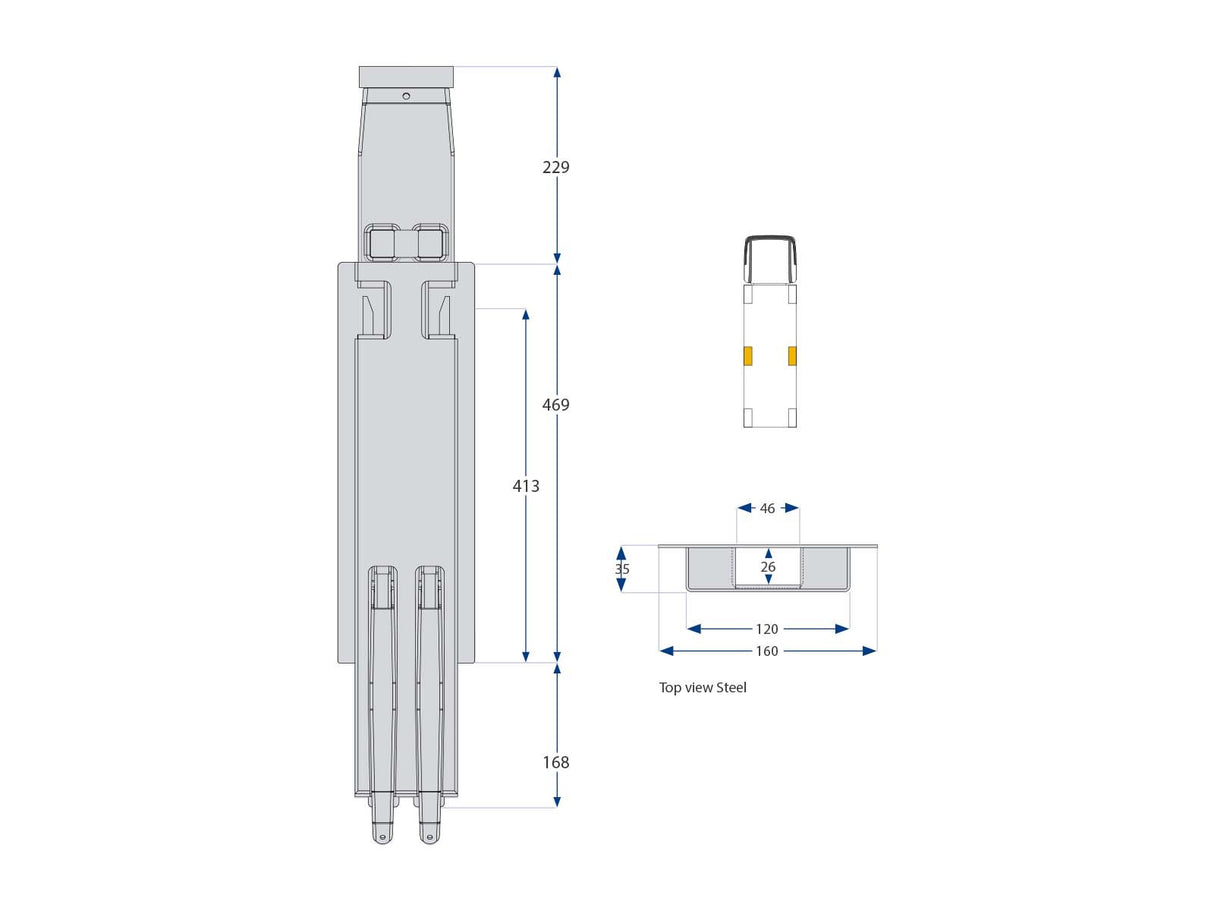 60cm Kinnegrip K5 Sidestolpe M/Kt