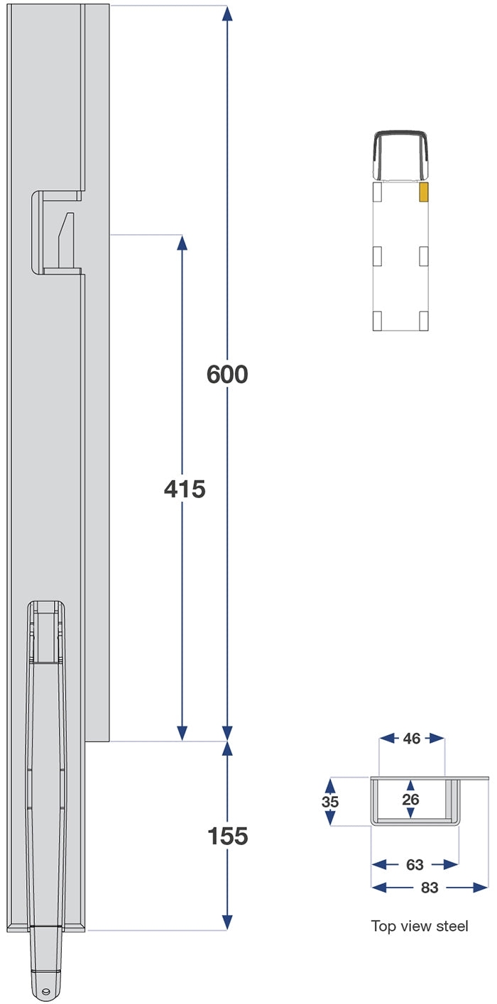 60cm Kinnegrip K5 V Foran