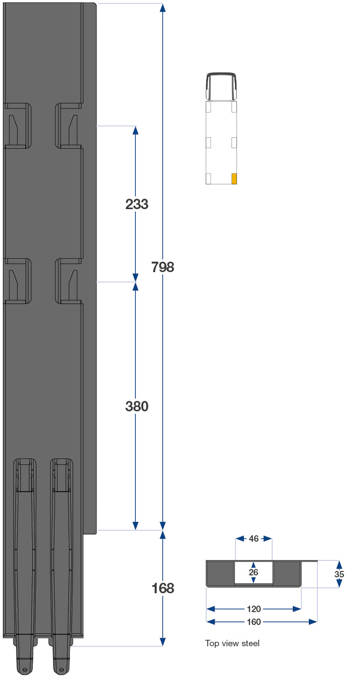 80cm Kinnegrip K5 H Bak Bd 2-Port