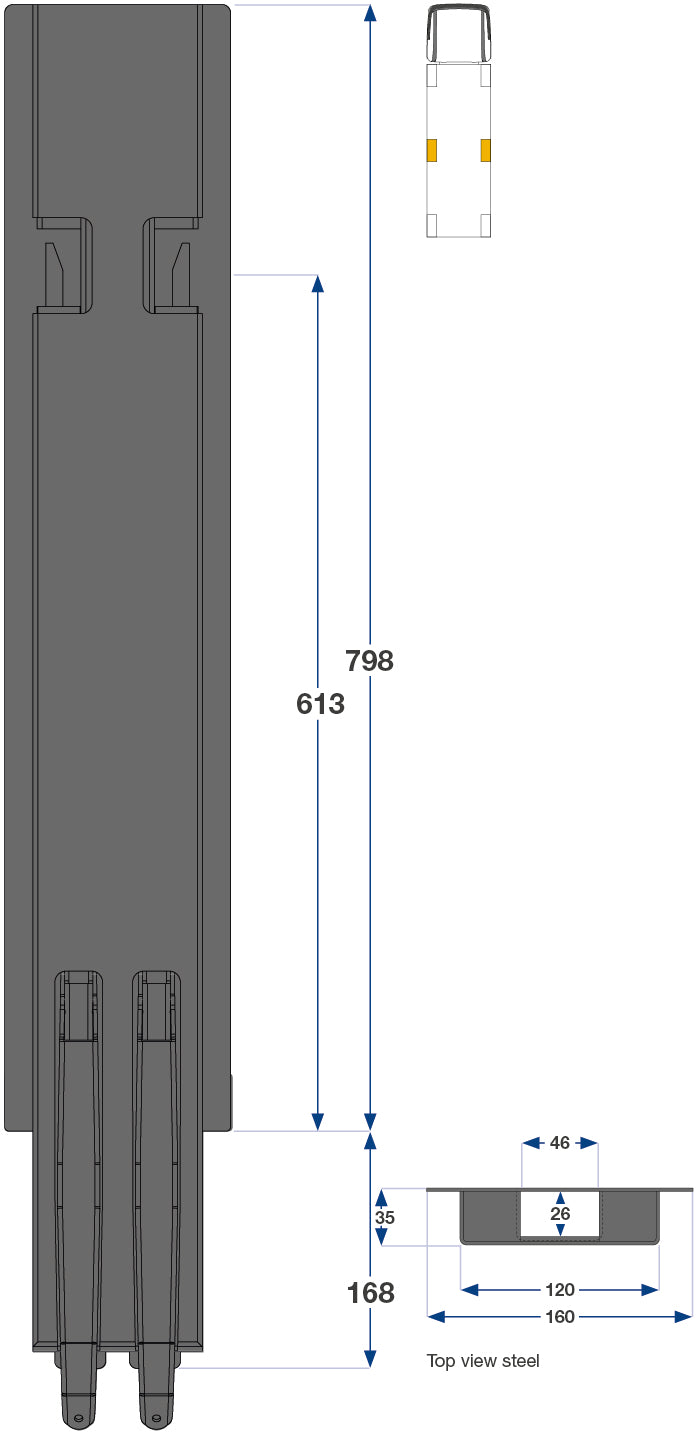 80cm Kinnegrip K5 Sidestolpe