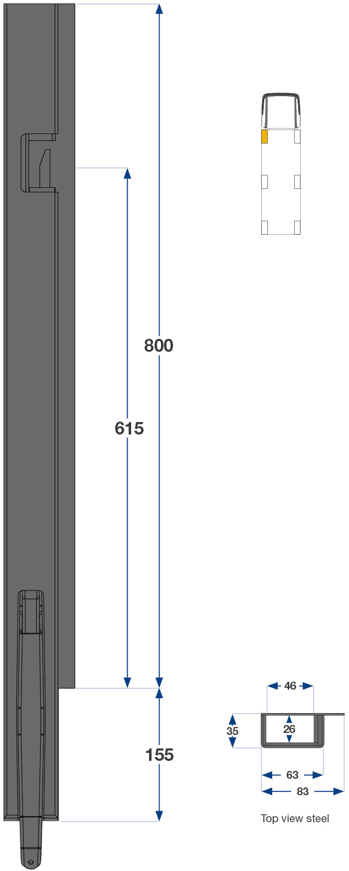 80cm Kinnegrip K5 V Foran