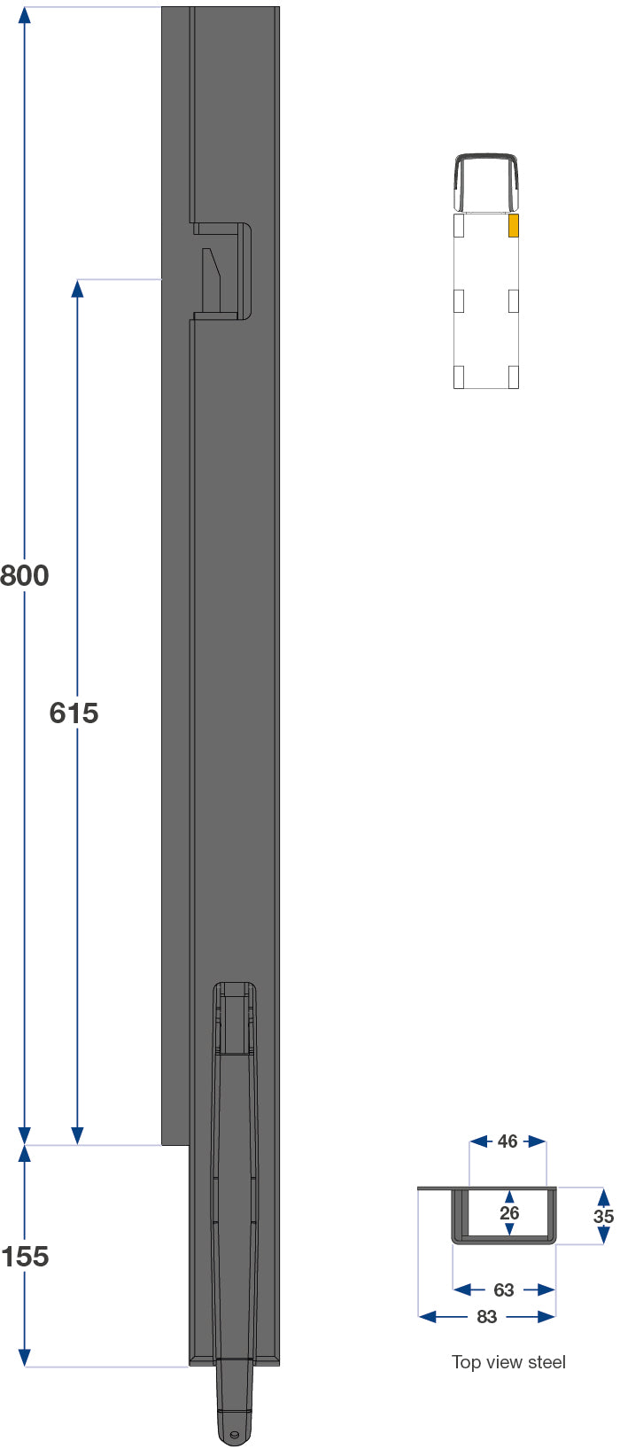 80cm Kinnegrip K5 H Foran