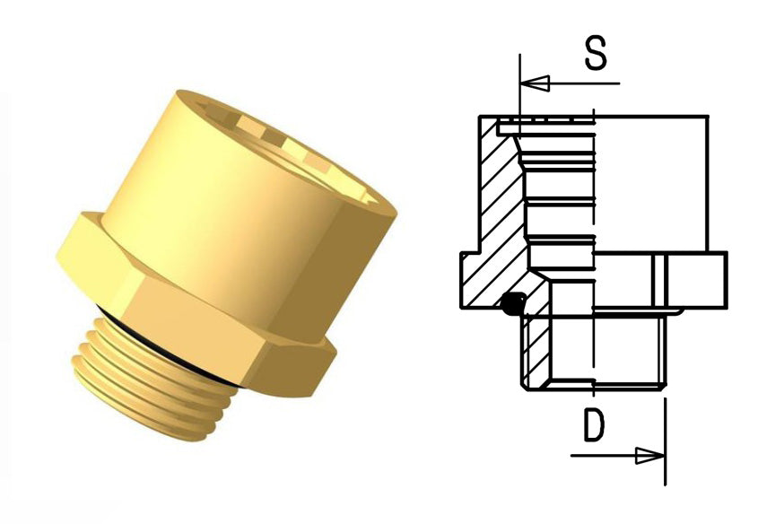 Overgang Plug-in, P5 - M22x1,5 M/O-Ring