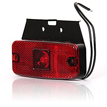 Markeringslys LED 12-24V Rød Brak. IP68 (E) 5m Kab