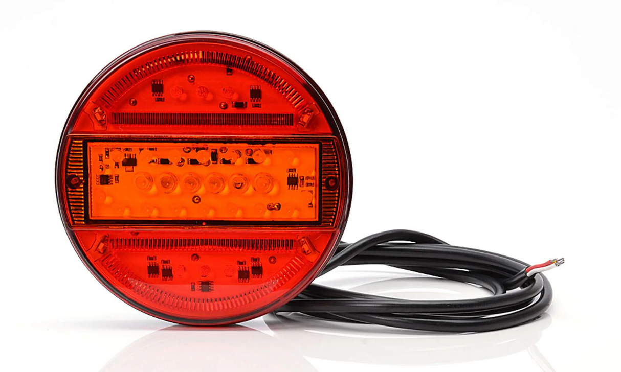 Baklykt LED 12-24V 3-Kam Rund