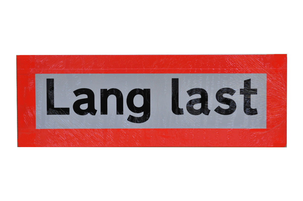 Skilt Lang last 565x200mm Alu Hvit bakgrunn