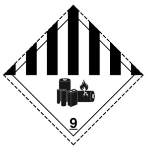 ADR Skilt 300x300mm Alu Kl. 9A Fareskilt Lithium