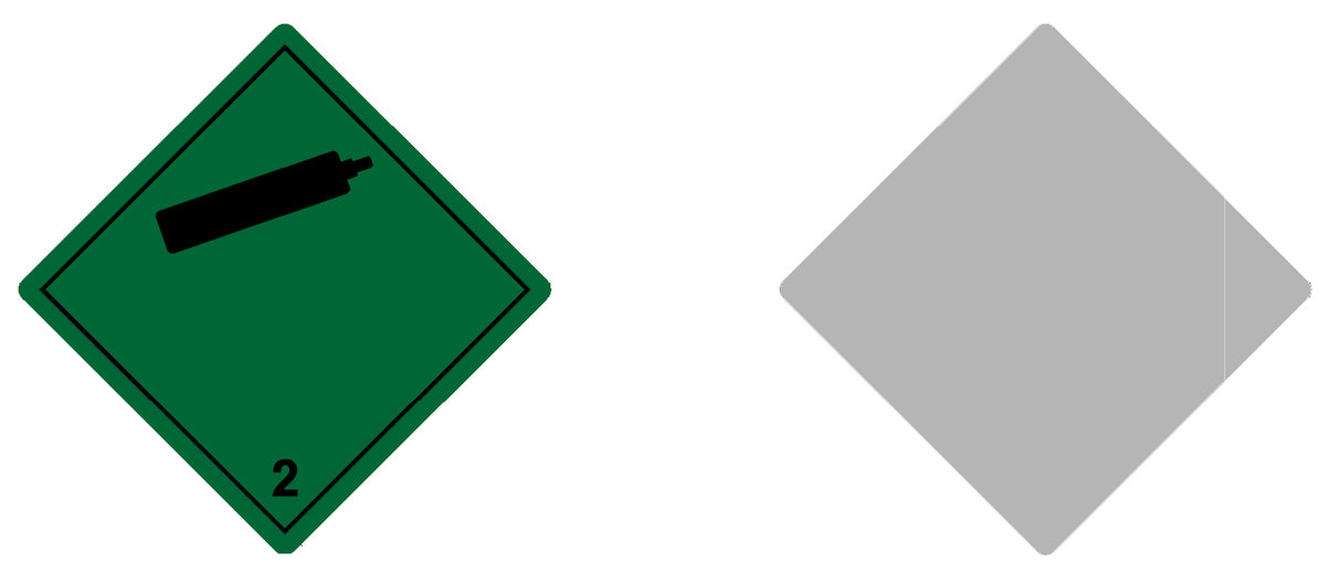 ADR Skilt 300x300mm Alu Kl. 2.2 Fareskilt Gasser