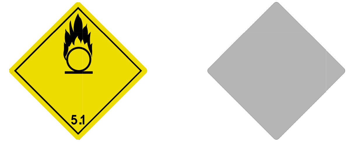 ADR Skilt 300x300mm Alu Kl. 5.1 Fareskilt Oksidere