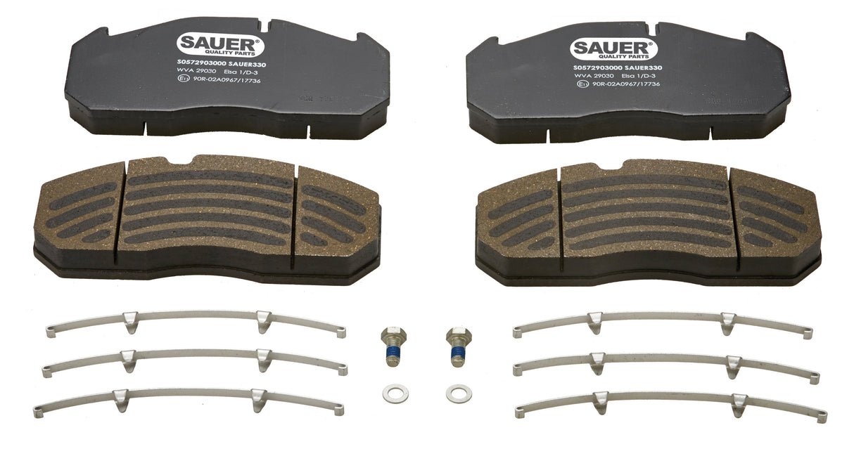 Bremsekloss-sett, 22,5" , ELSA1 / D3, MAN / Mercedes