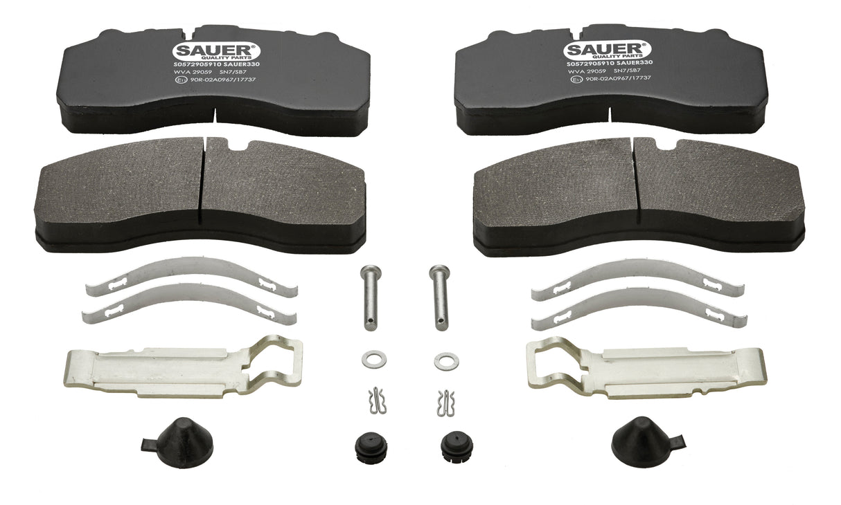 Bremsekloss-sett, 22,5", SB7 / SN7, Scania / BPW ++