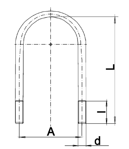 U-Bøyle M24x2 / L:372mm