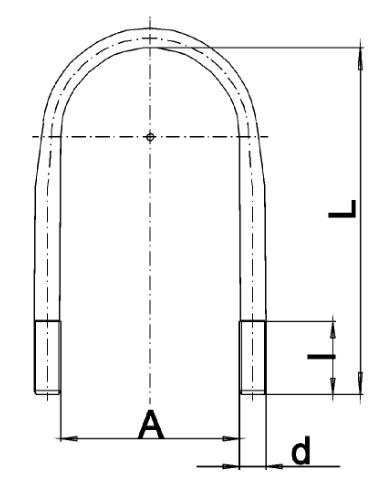 U-Bøyle Komplett M22x1,5 / L:304mm