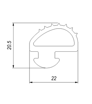 Gummilist G-625 For Alu.Profiler K5