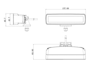 ARBEIDSLYS LED 30W, 2880/1490LM, KOMBI M/VARSELLYS