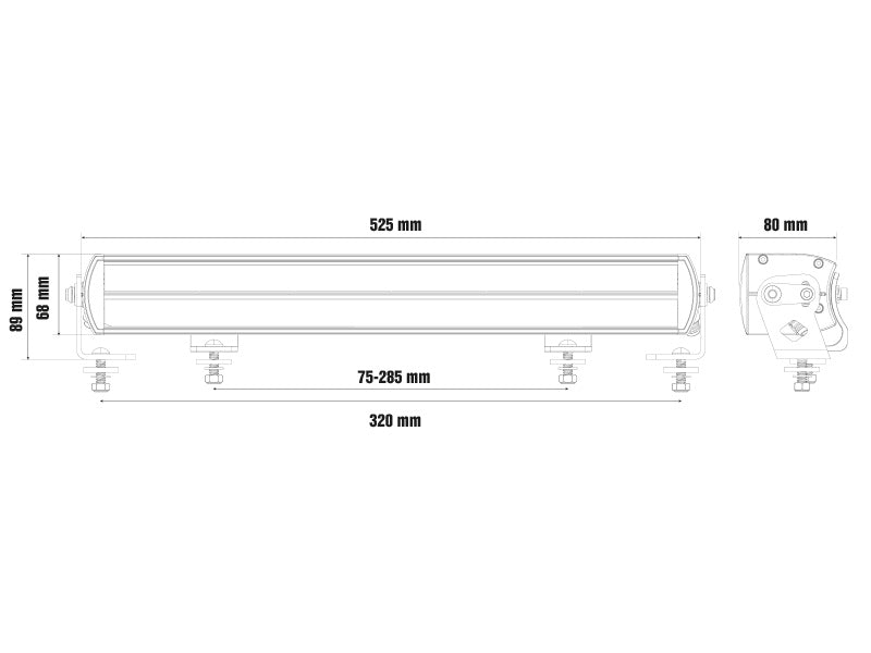 Ekstralysbjelke Optibeam 525mm