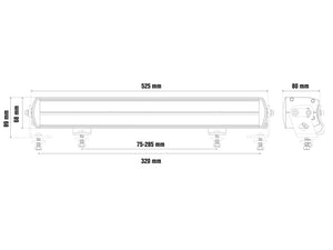 Ekstralysbjelke Optibeam 525mm