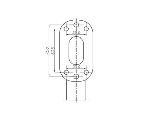 Markeringslys med gummiarm, 90°, rød/hvit, venstre