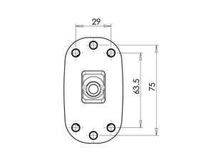 Markeringslys med gummiarm, kort, rød/hvit