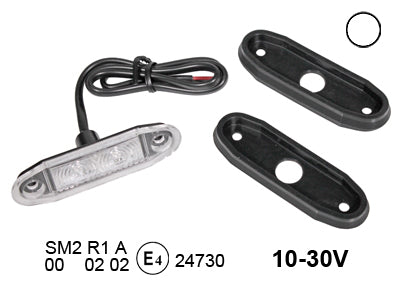 Markeringslys 2-LED / Hvit / Innfelt