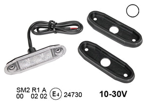 Markeringslys 2-LED / Hvit / Innfelt