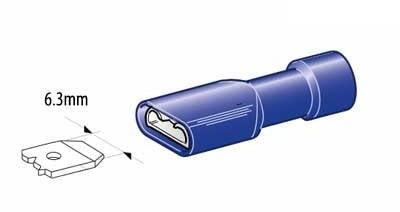 Kabelsko 6,3mm Isolert Blå
