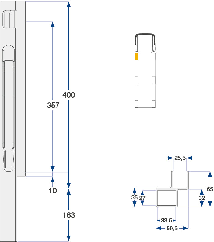 40Cm Kinnegrip K20 V Foran, Alu.