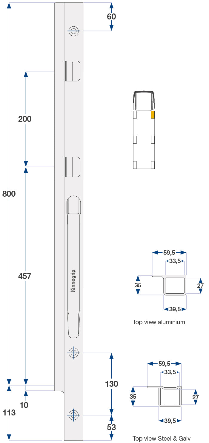 80Cm Kinnegrip K20 H Foran , skrubar, Alu
