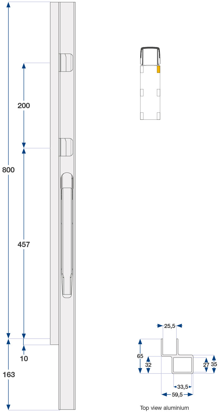 80Cm Kinnegrip K20 H Foran, Alu. 2-Port