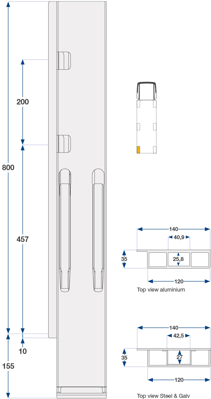 80Cm Kinnegrip V bak BBE, galvanisert