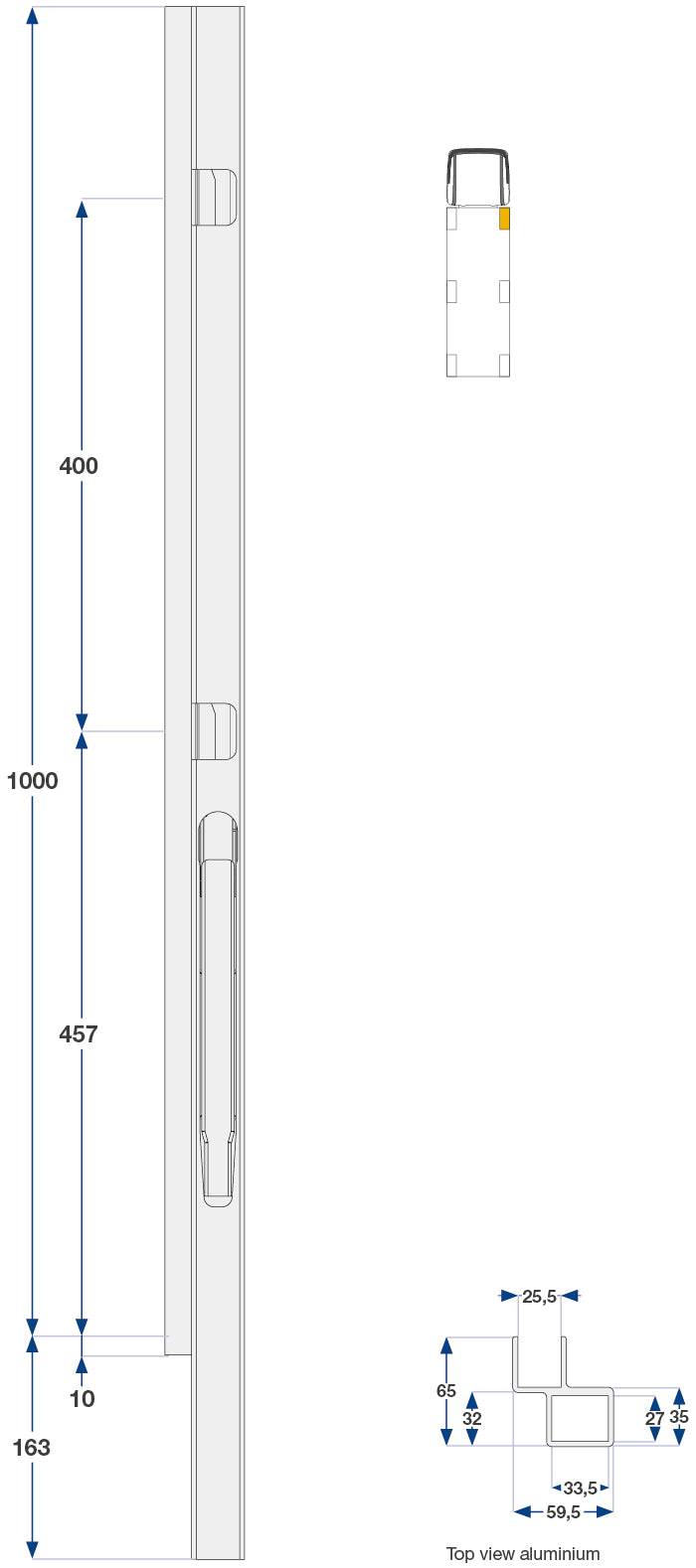 100Cm Kinnegrip K20 H Foran, Alu.